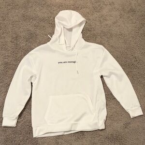 White Hoodie with Motivational Text